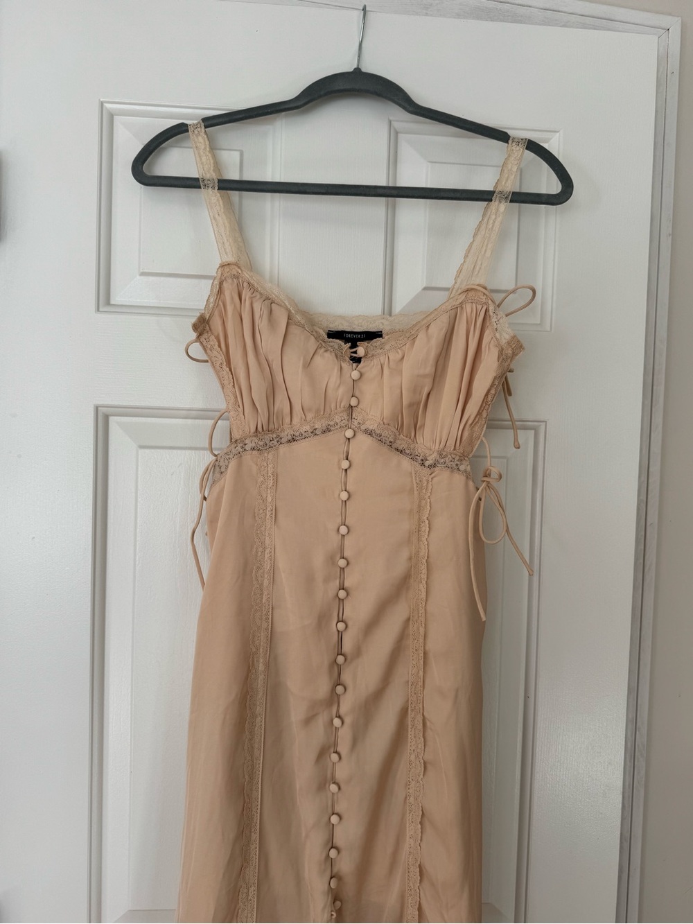 Forever 21 Beige Button-Front Maxi Dress - Picture 2 of 5